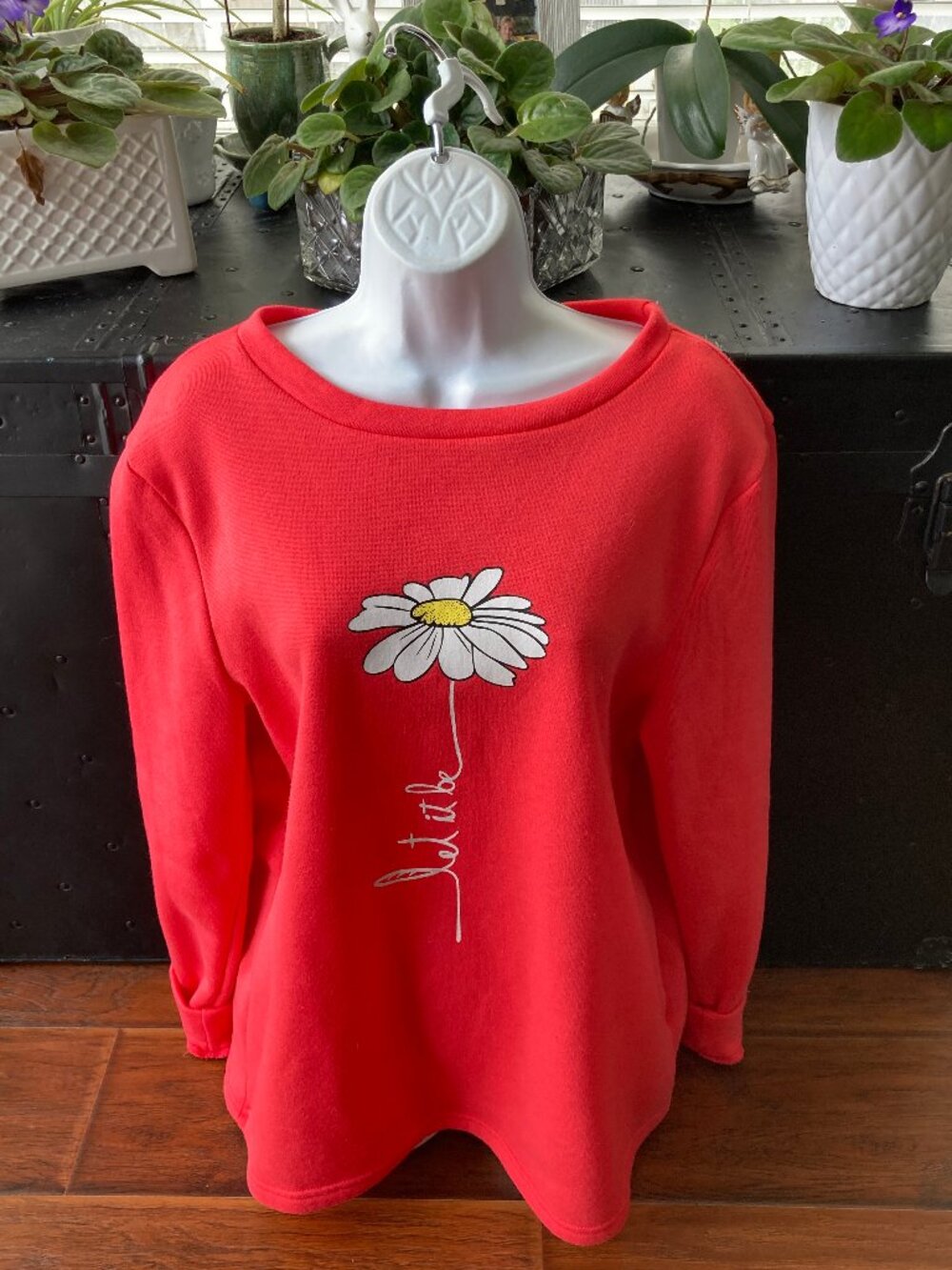 MISSLOOK Bright Orange Super Soft Sweatshirt "Let it Be"  XX Large